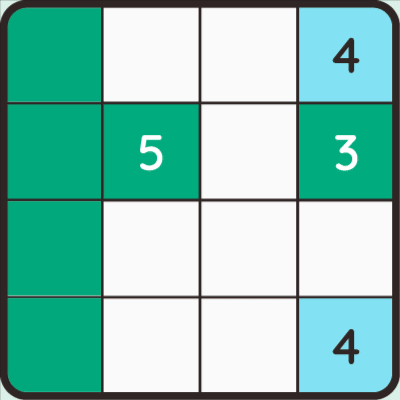 Same-colored fields cannot touch each other. (Except diagonally.)